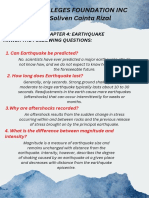 ICCT COLLEGES FOUNDATION INC V.V Soliven Cainta Rizal Earthquake Assignment Questions