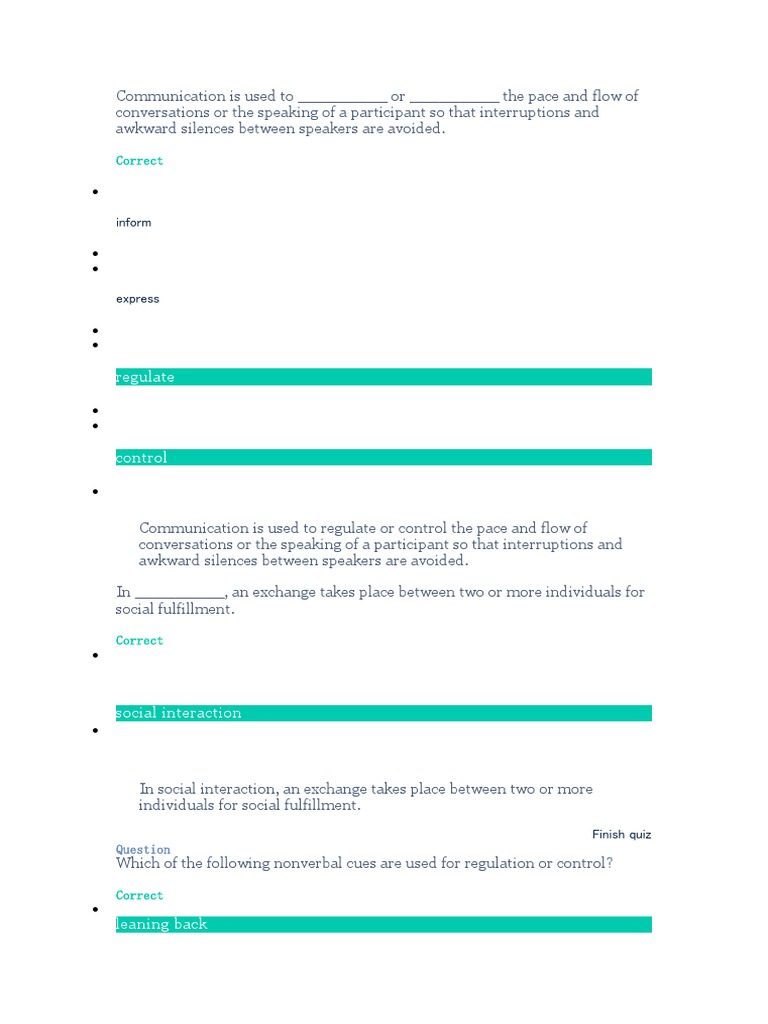 Regulations or Contro P and Social Interaction | PDF | Communication ...