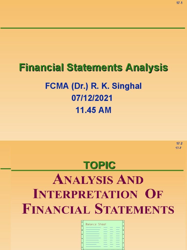 Analysis and Interpretation of Financial PDF Working Capital Stocks