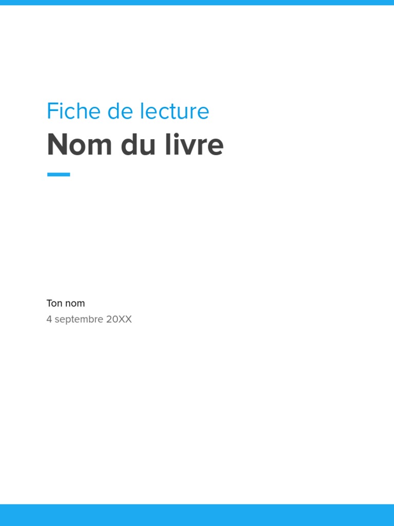 Guide de Fiche de Lecture Structurée | PDF | Développement personnel ...