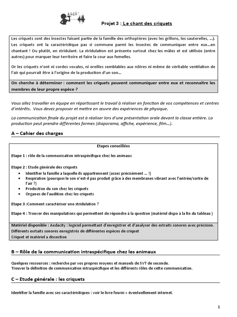 Stridulation et communication des criquets | PDF | Insectes | Zoologie