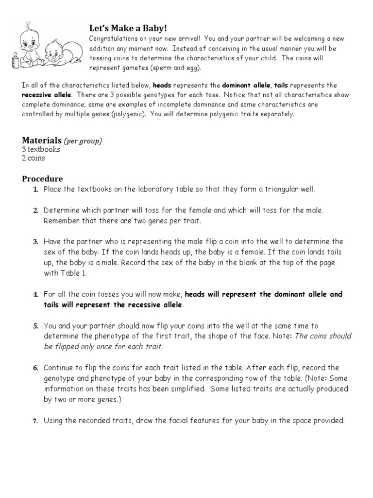 Baby - Lab Mo | PDF | Dominance (Genetics) | Phenotypic Trait