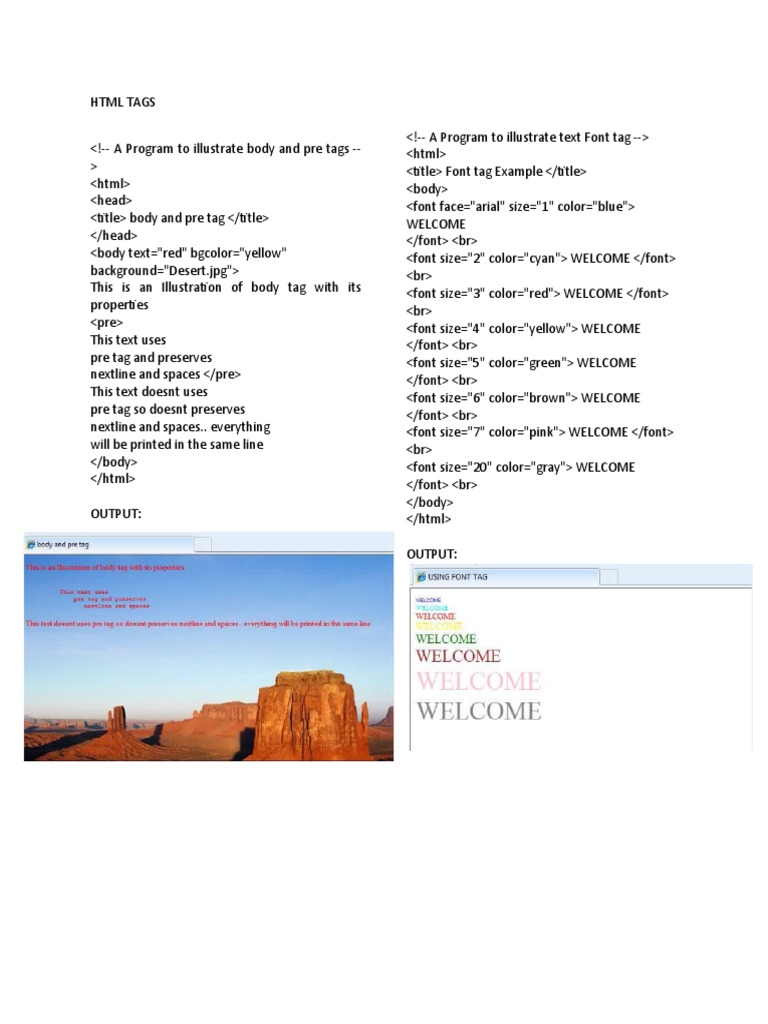Html tags pdf
