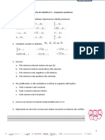 Ficha de trabalho sobre conjuntos numéricos