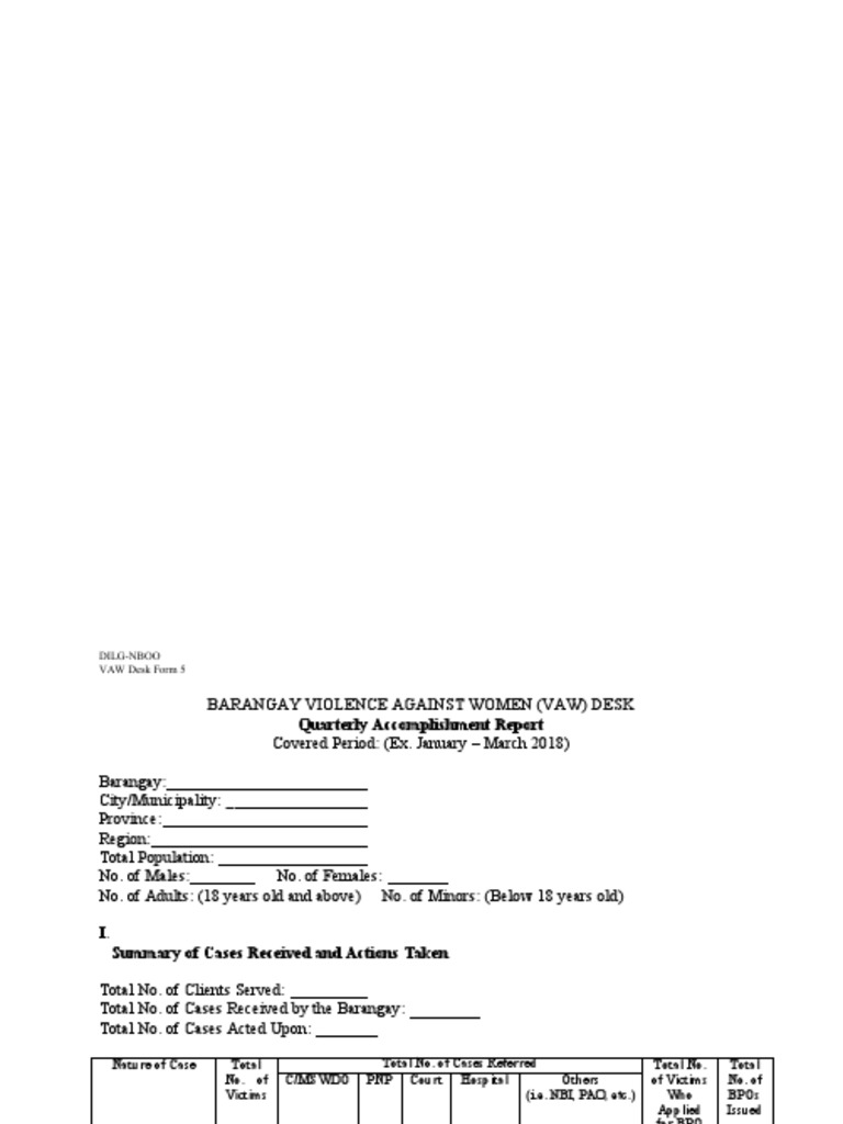 New format of vawc quarterly report pdf