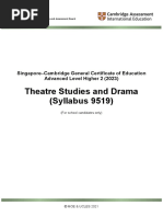 Theatre Studies and Drama (Syllabus 9519)