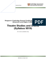 Theatre Studies and Drama (Syllabus 9519)