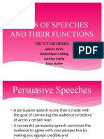 Types of Speeches and Their Functions