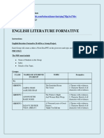 Ms. Babara Khan English Literature Formative Project Instructions