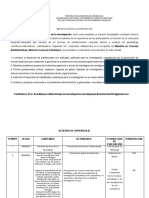 Acuerdo de Aprendizaje Metodologia de Investigación Mayo 2021