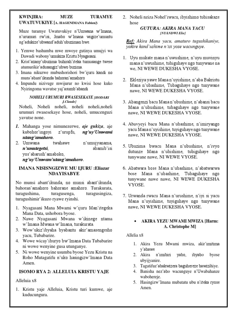 Dusingize Imana PDF Christian Music Christian Texts