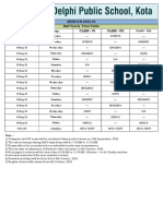 Class 6-8 Half Yearly Exam Date Sheet 2022