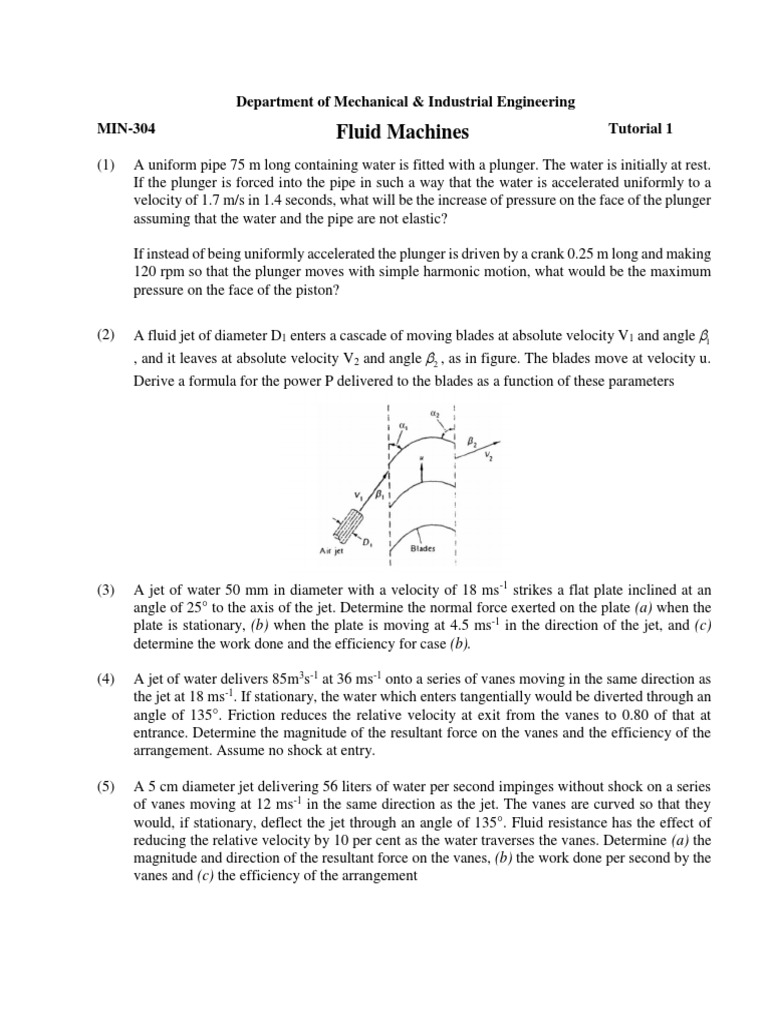 Jet Impact on Fluid Machines | PDF | Force | Acceleration