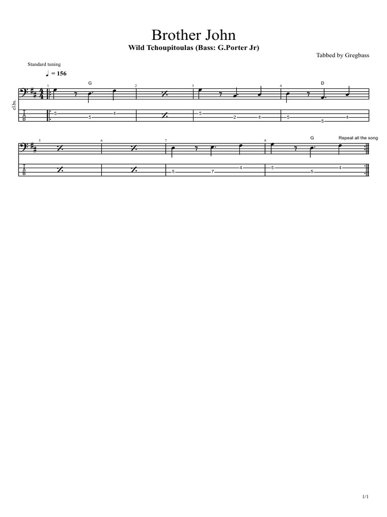 Brother John (Wild Tchoupitoulas) PDF Character Encoding Encodings