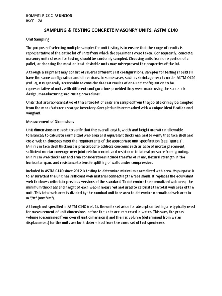Concrete Masonry Unit Testing Guide | PDF | Concrete | Density