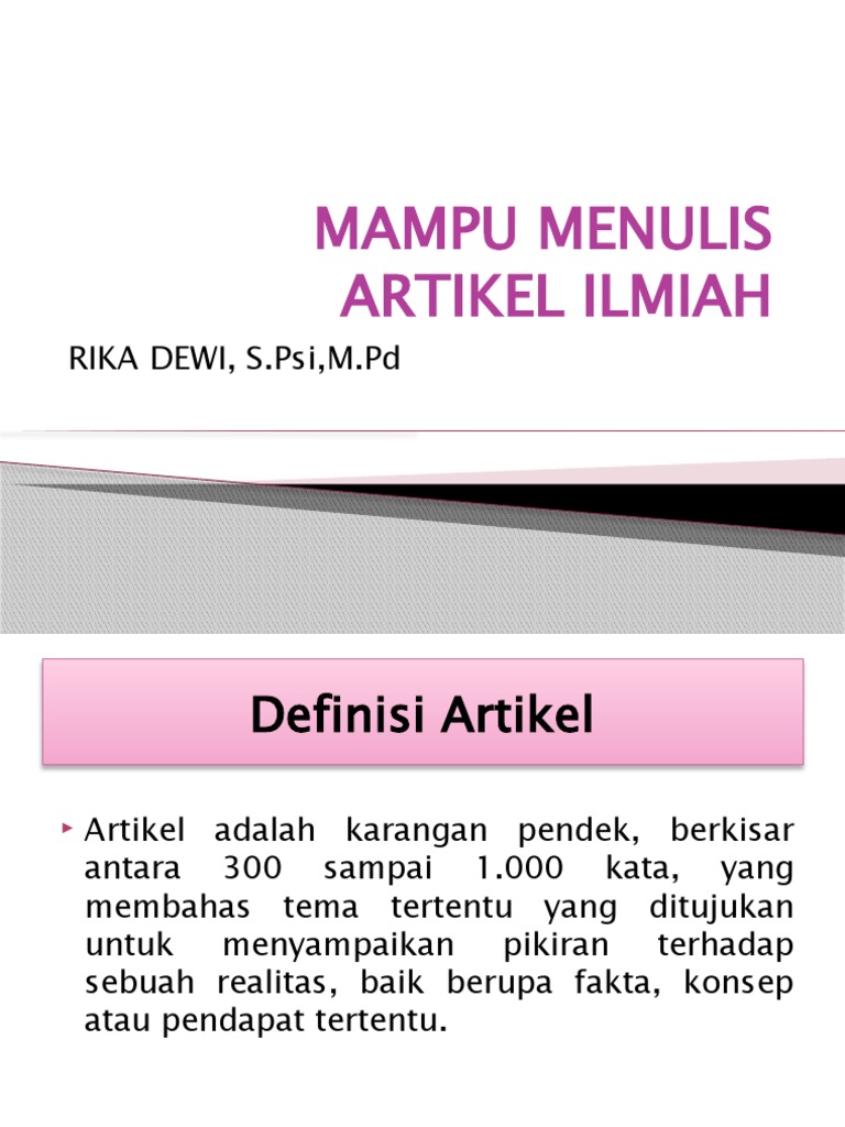 Menulis Artikel Ilmiah | PDF | Filsafat | Sains & Matematika