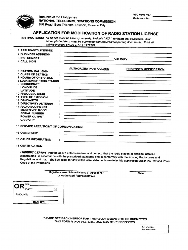 NTC 5ApplicationforModificationofRadioStationLicense PDF
