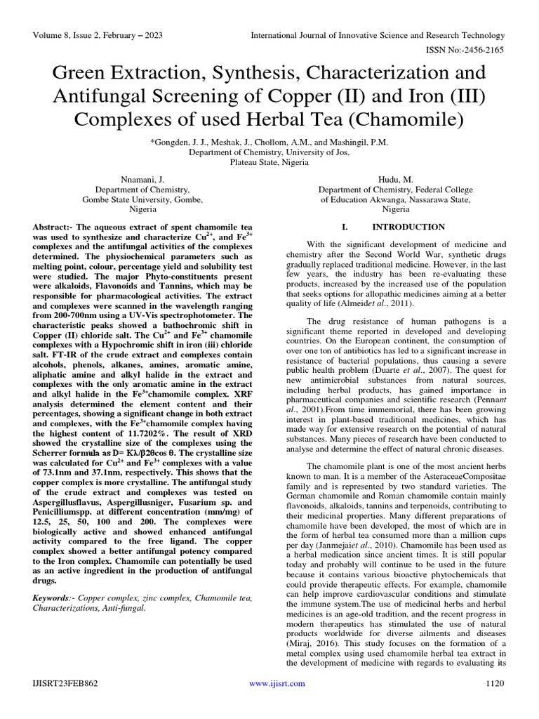 Green Extraction, Synthesis, Characterization and Antifungal Screening ...