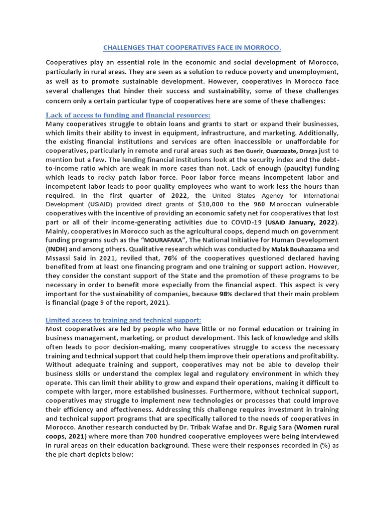 Challenges That Cooperatives Face in Morroco | PDF | Cooperative ...