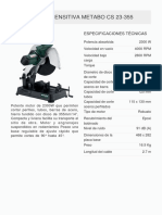 Ficha - 588 - Cortadora Sensitiva Metabo Cs 23 355 6023352