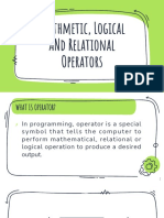 Arithmetic Logical Relational-operatorsCONT