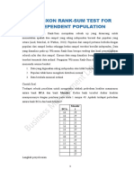 Wilcoxon Rank-Sum Test For Independent Population