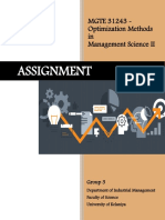 Optimization Methods in Management Science II - Case Study Solution
