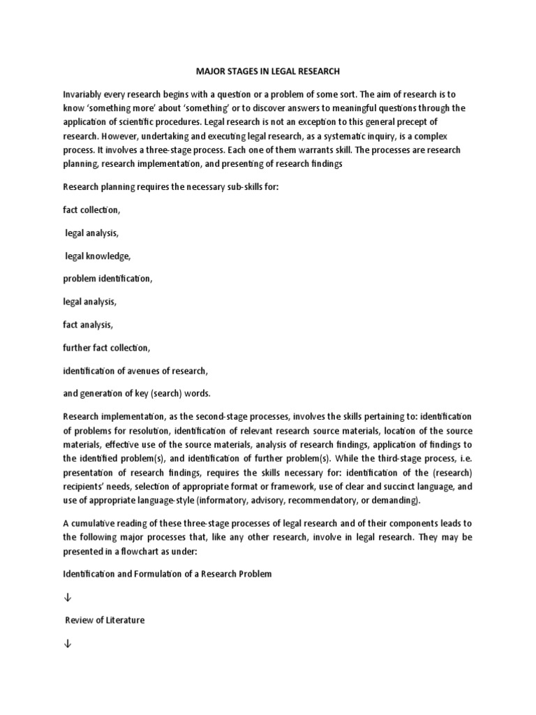 Major Stages of Legal Research Process | PDF | Inquiry | Knowledge