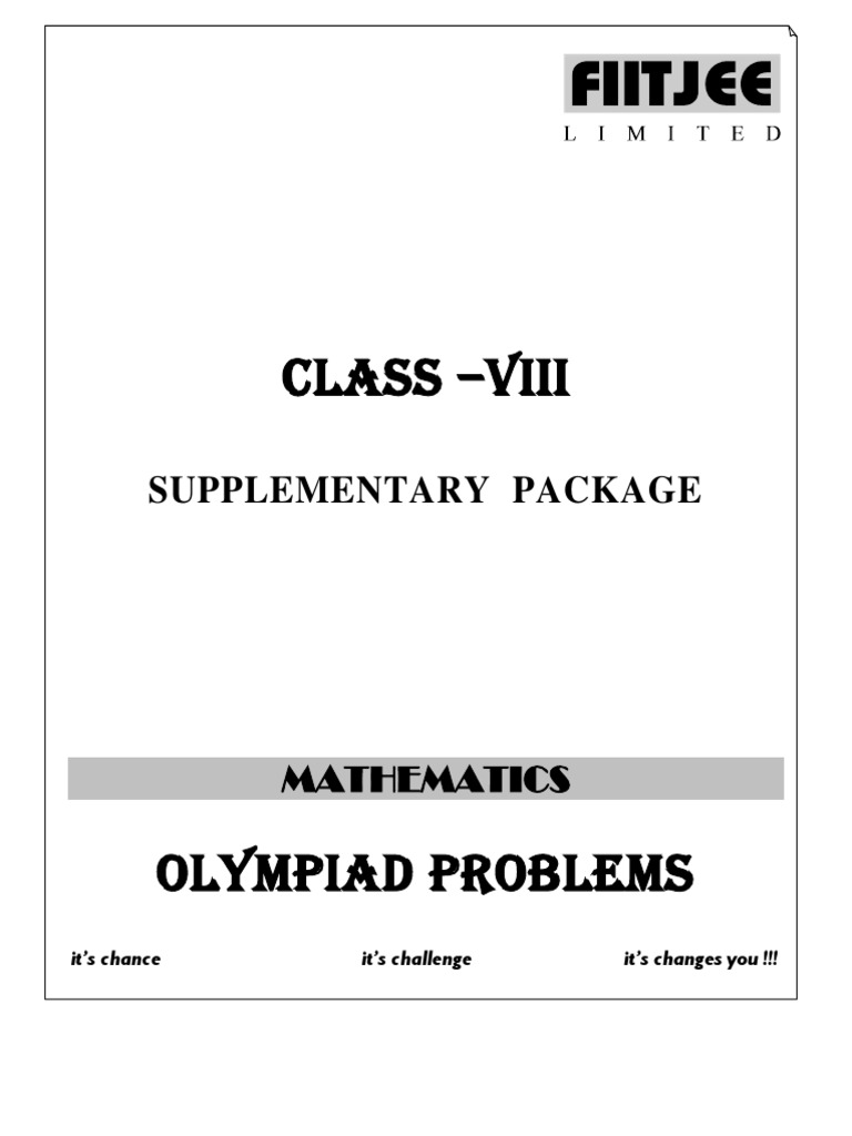 Class 8 Math Olympiad Problems | PDF | Circle | Area