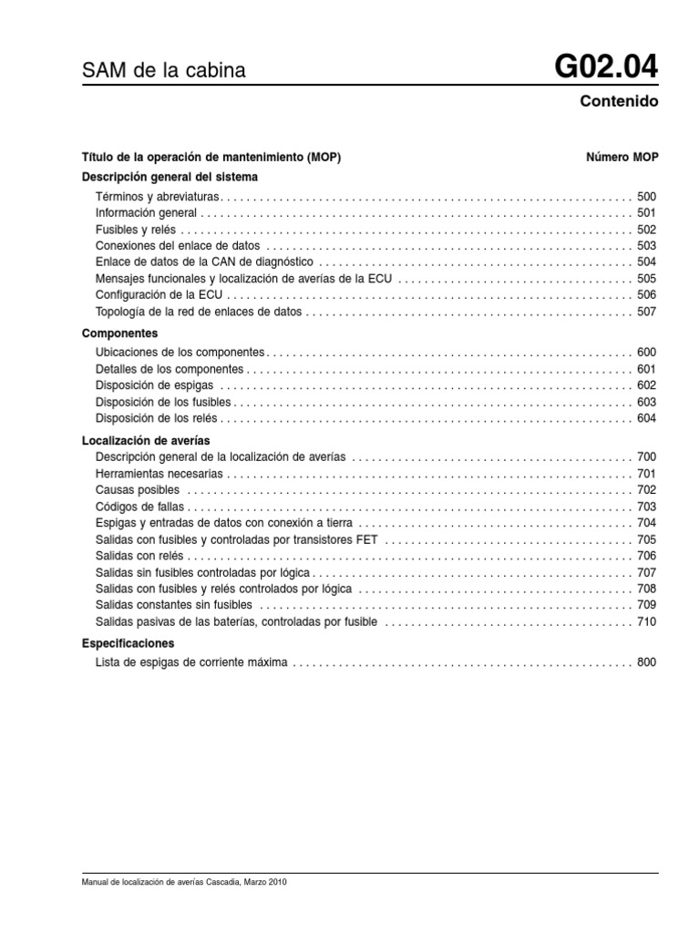 Diagrama de Fusibles Cascadia SAM Cabina | PDF | Software | Relé