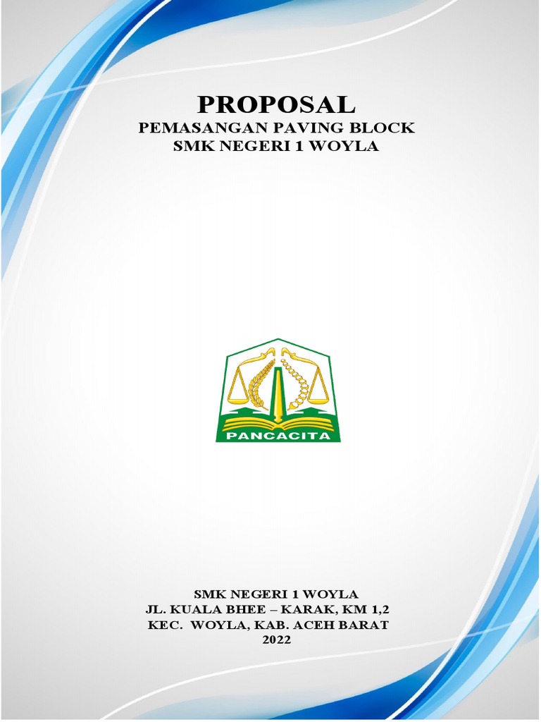 Proposal Paving Block SMK Woyla 2022 | PDF