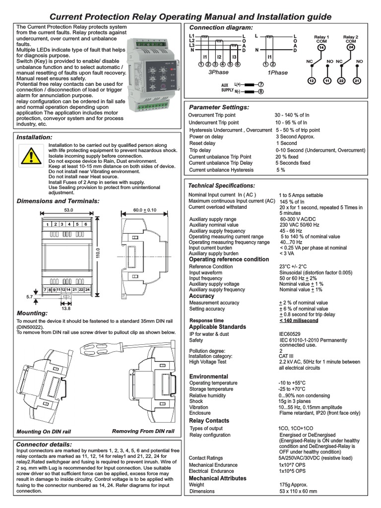 Protection Relay Installation Guide | PDF | Relay | Alternating Current