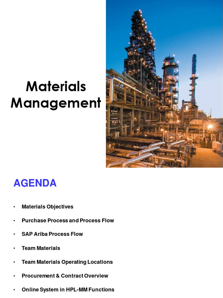 Materials Management PDF Procurement Logistics