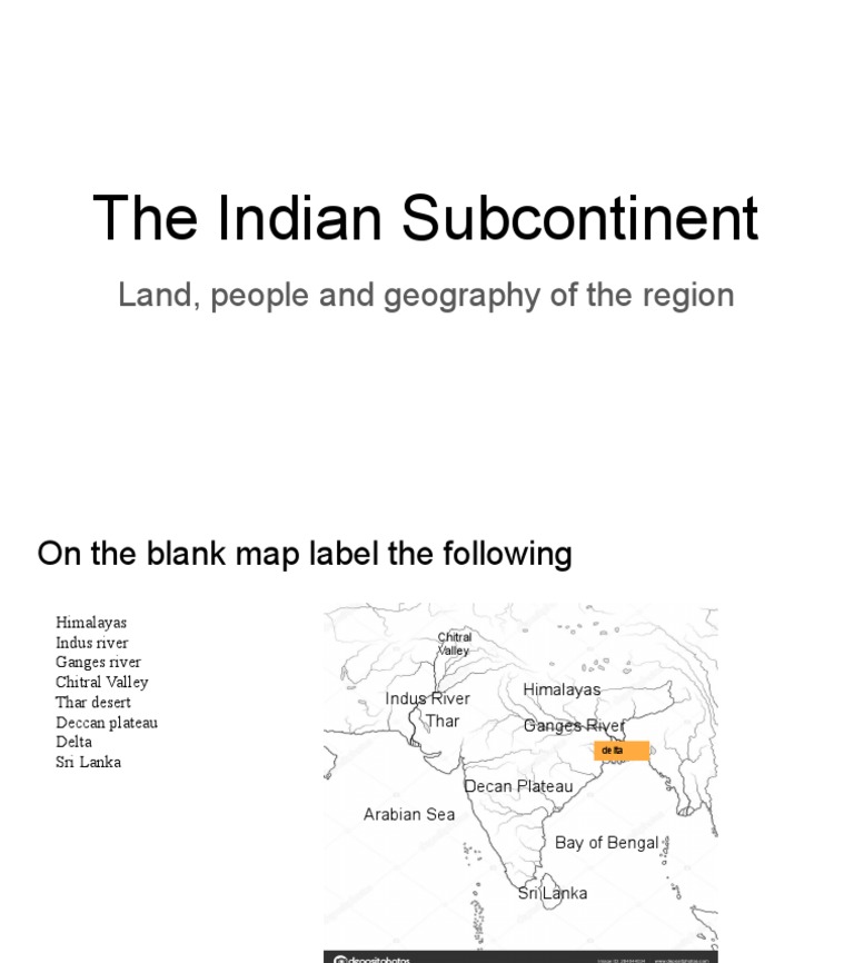 Indian Subcontinent Geography Map | PDF
