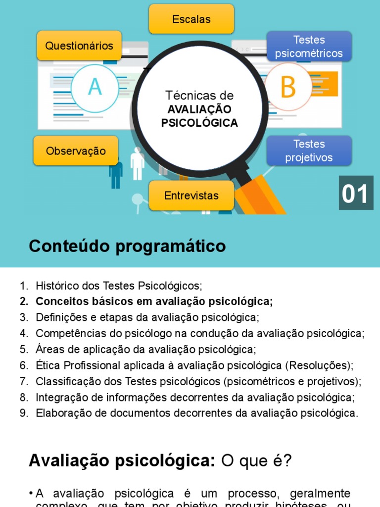 Técnicas e Etapas da Avaliação Psicológica | PDF | Psicologia ...