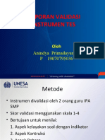 Laporan Hasil Validasi