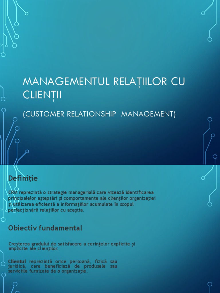 Managementul Relatiilor Cu Clientii - CRM | PDF