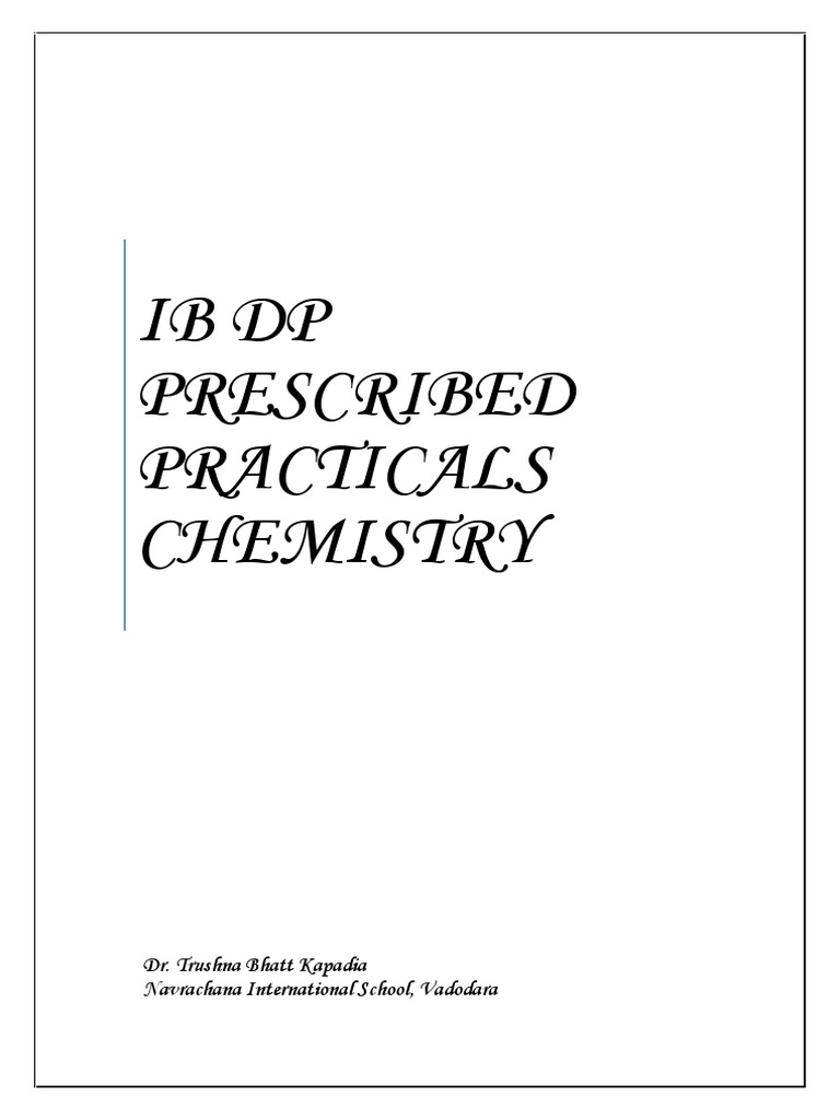 IB DP Prescribed Practicals PDF Titration Chemistry
