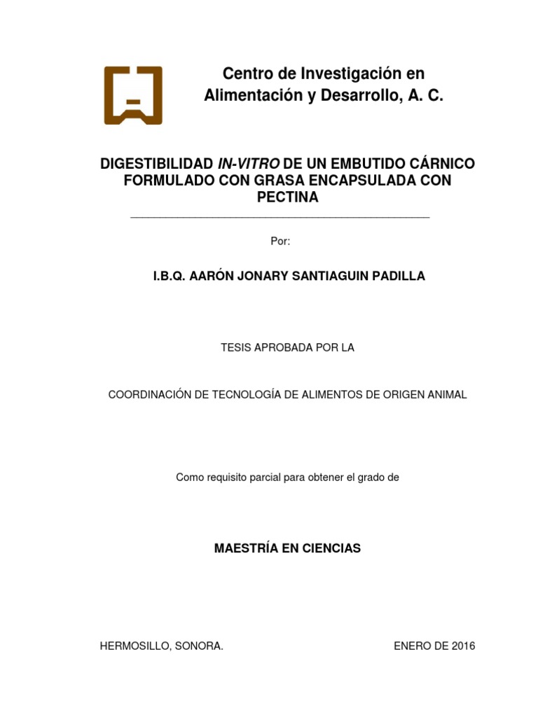 Uso de Pectina en Salchichas PDF Emulsión Tracto gastrointestinal