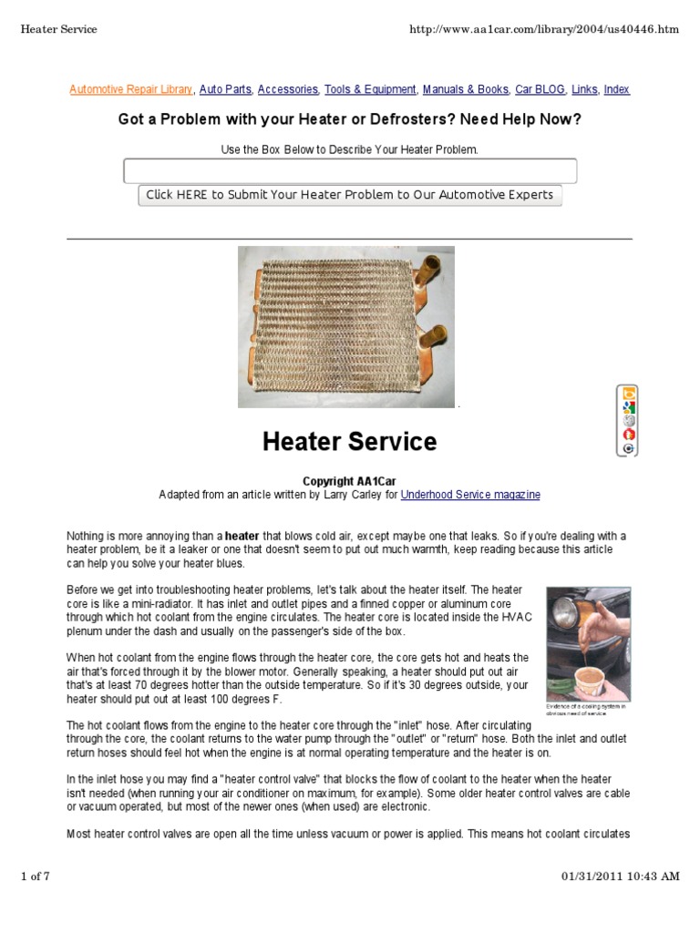 Heater Problem Solving 1299276735 PDF Fuse (Electrical) Air
