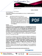 Solicitud pago tercer entregable protección contra deslizamientos Huánuco