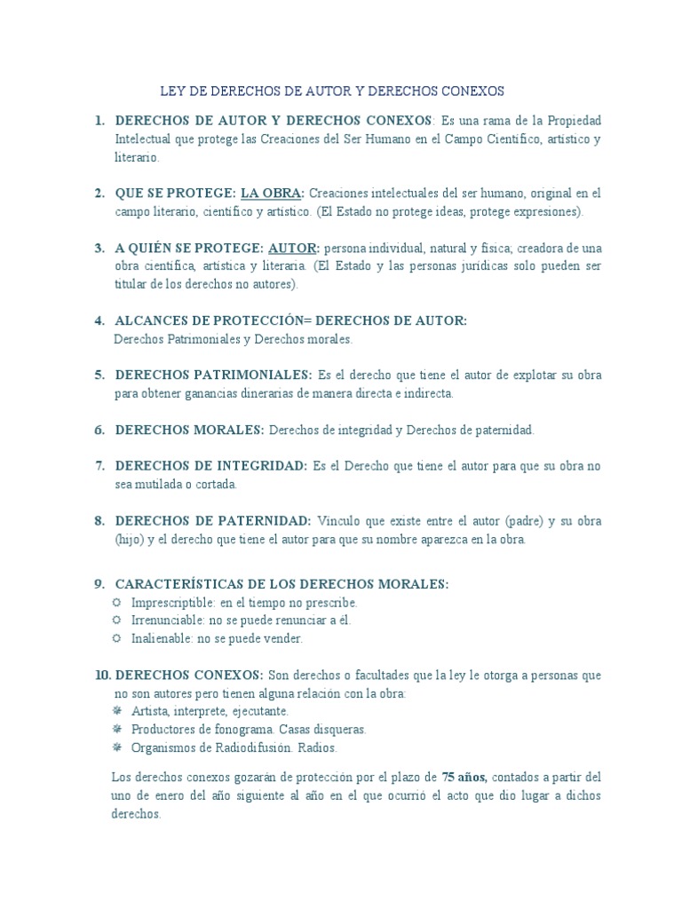 Ley de Derechos de Autor y Conexos | PDF | Autor | Justicia