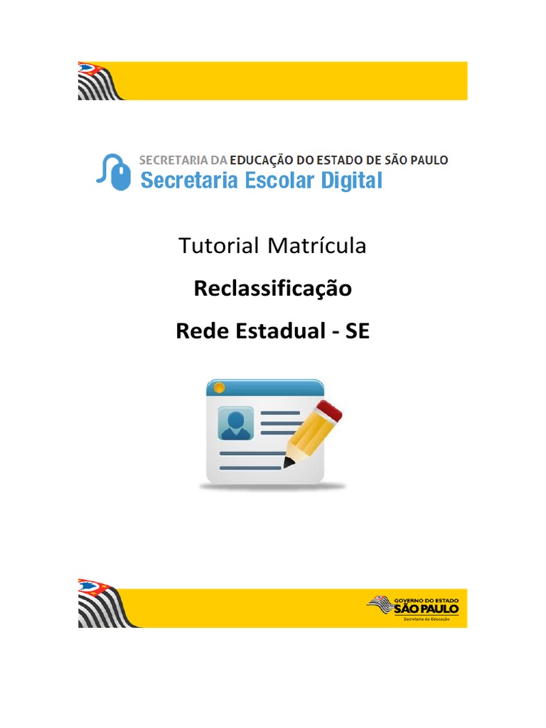 Tutorial de Reclassificação Escolar SE | PDF