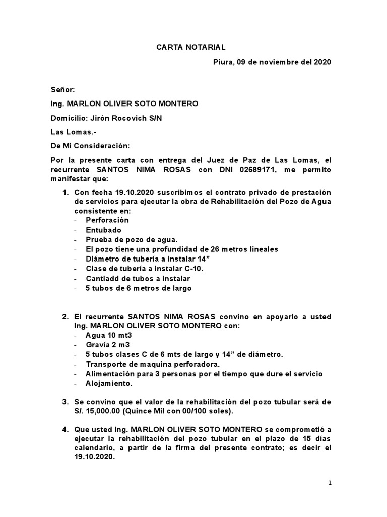 Carta Notarial | PDF