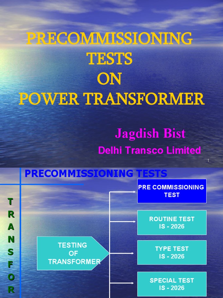 Precommissioning tests on power transformer pdf transformer equipment