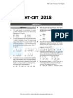 MHT CET 2018 Previous Year Paper