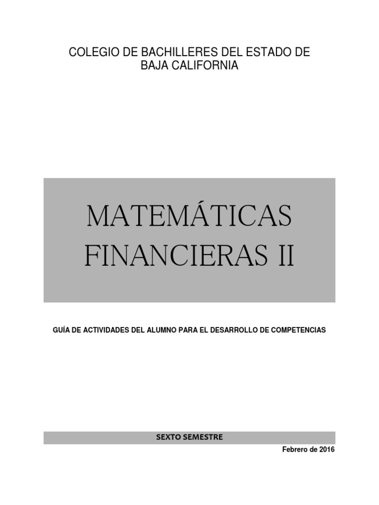 Guía de Matemáticas Financieras II | PDF | Interés | Tasas de interés