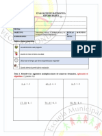 Evaluación Multiplicación y División de Números Decimales 7°