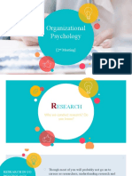 Organizational Psychology Research Insights