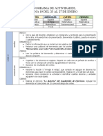 Cronograma de Actividades S19 22 Al 26 Enero